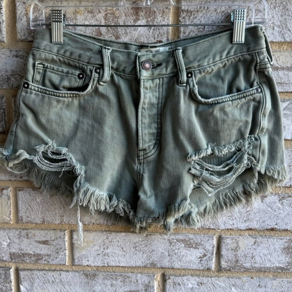 Free People We The Free 26 Mid-Rise Distressed Shorts Women's Size 26